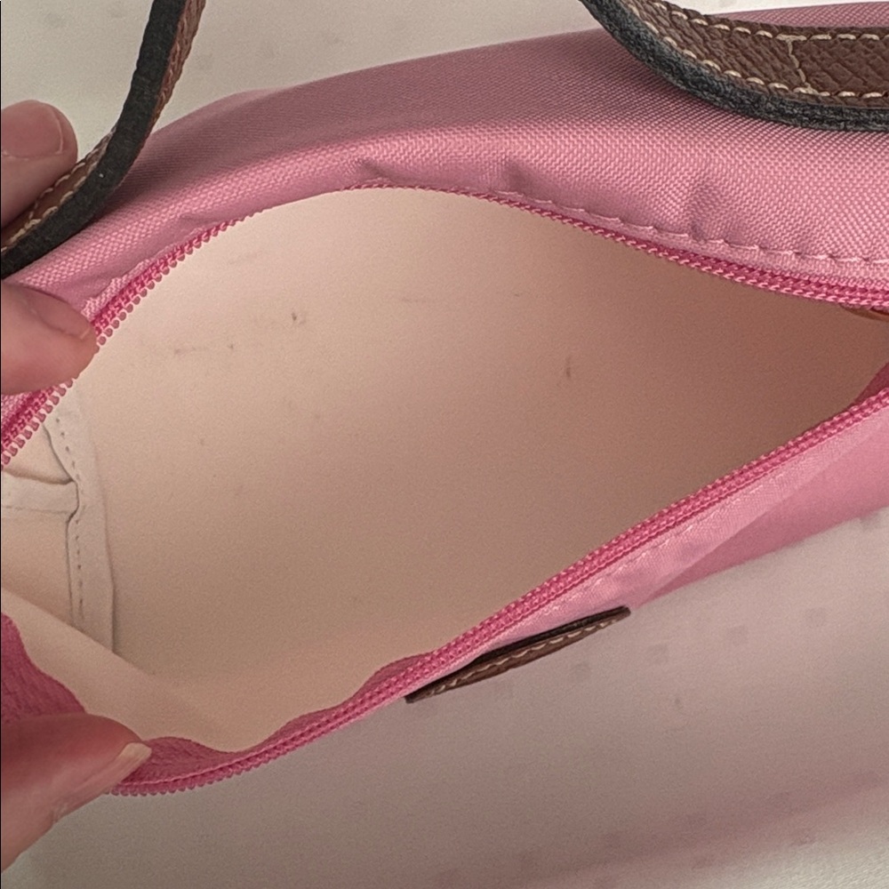 Longchamp Cosmetic Pouch with Leather Handle 🩷🤎🩷 - Picture 11 of 12